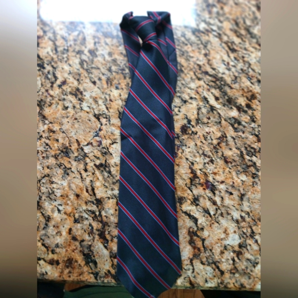 Black and Red Striped Silk Tie Accessories